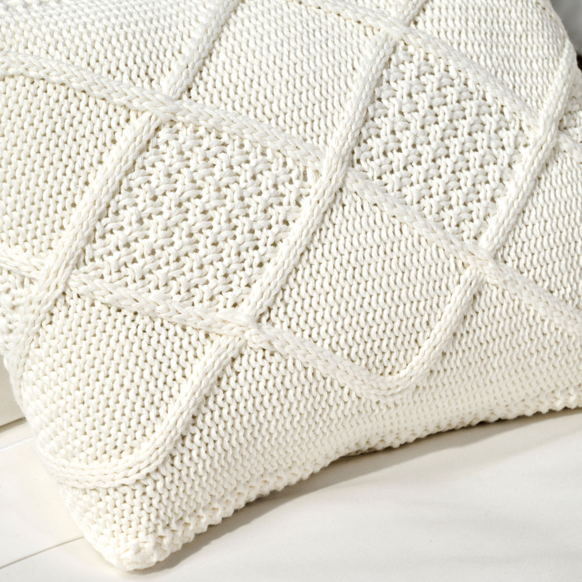 01 01 0081 Capa Almofada 30x40 Tricot Diamond Branco 002